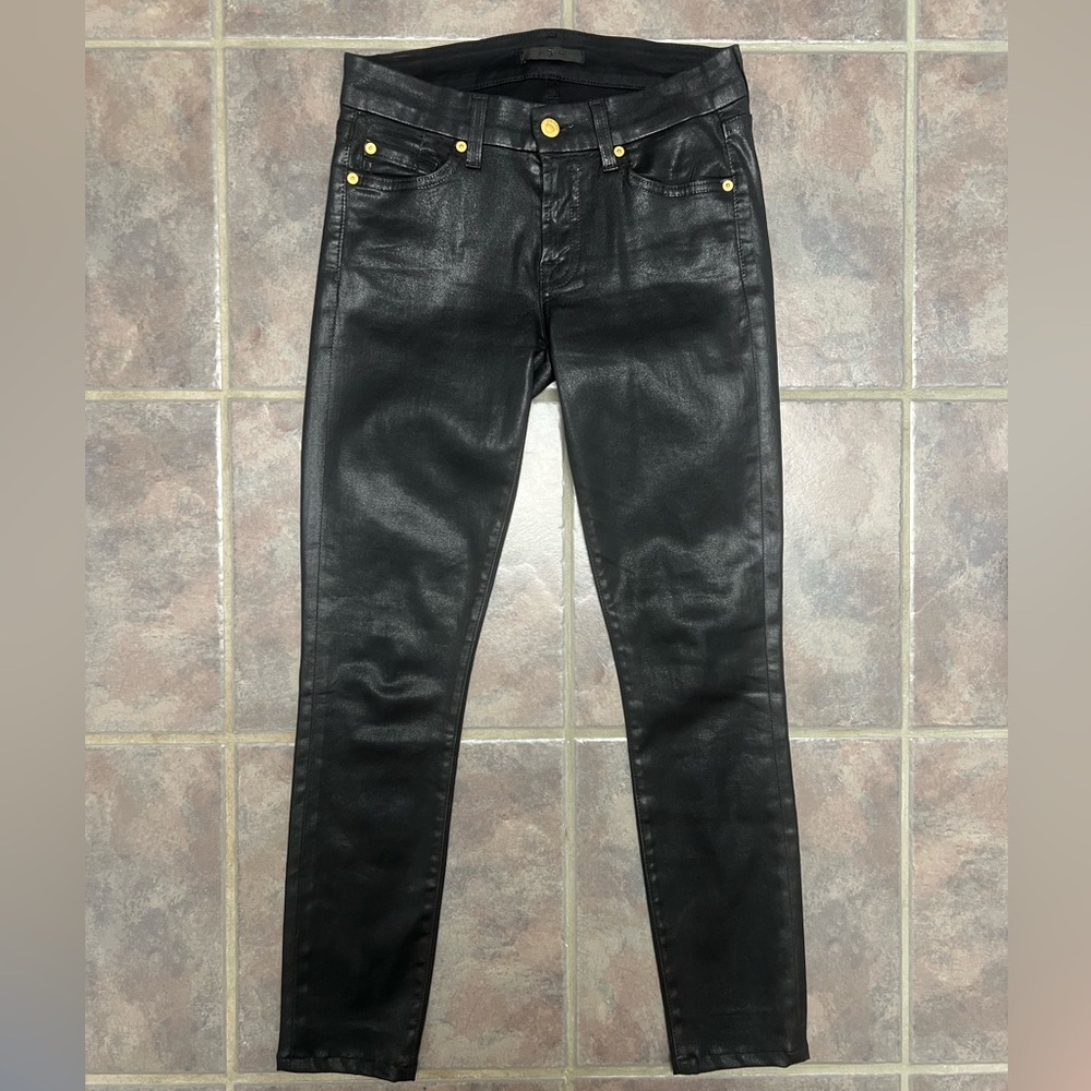7 For All Mankind Black Skinny Pants